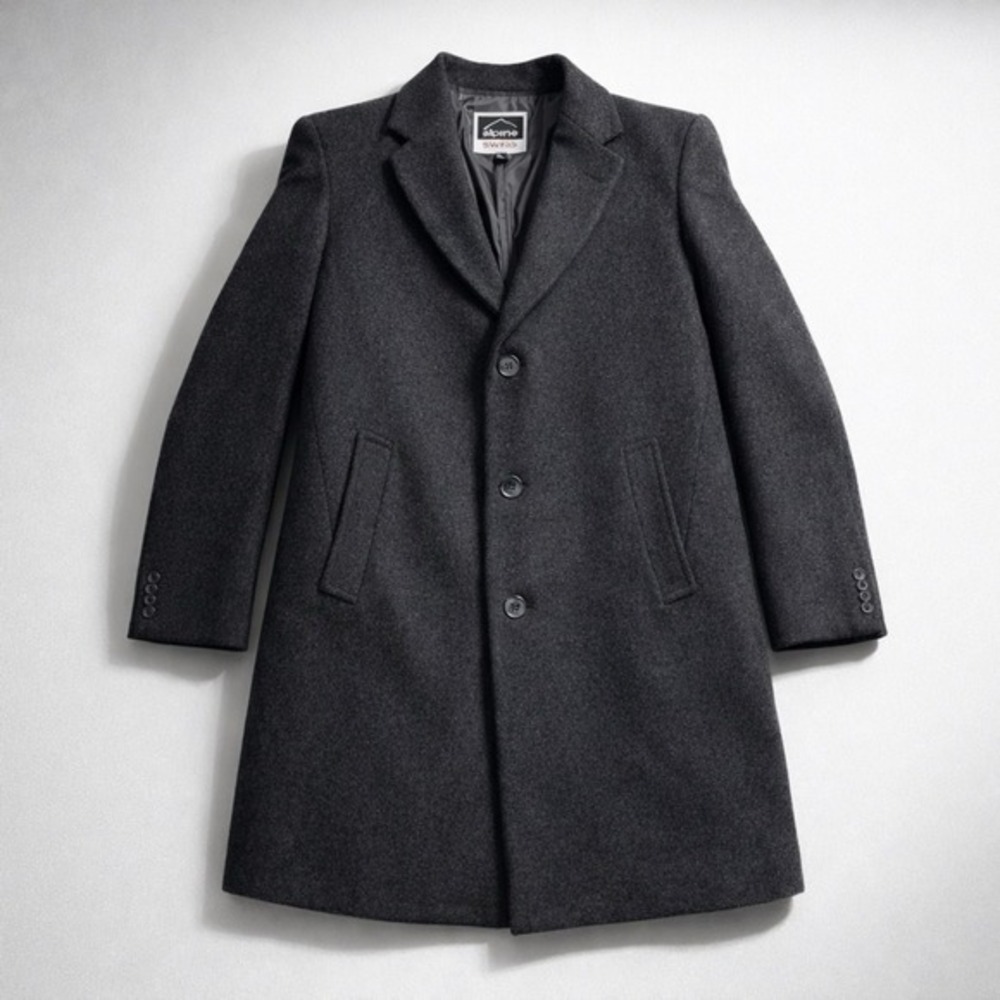NWT Alpine Swiss Wool Blend Coat Dark Academia Collegiate Minimalist- S